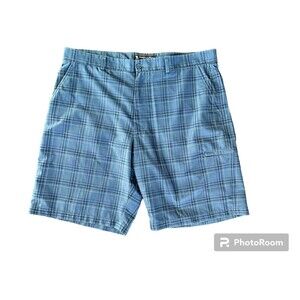 PEBBLE BEACH Performance Mens Plaid Casual Golf‎ Shorts Blue Sz 40